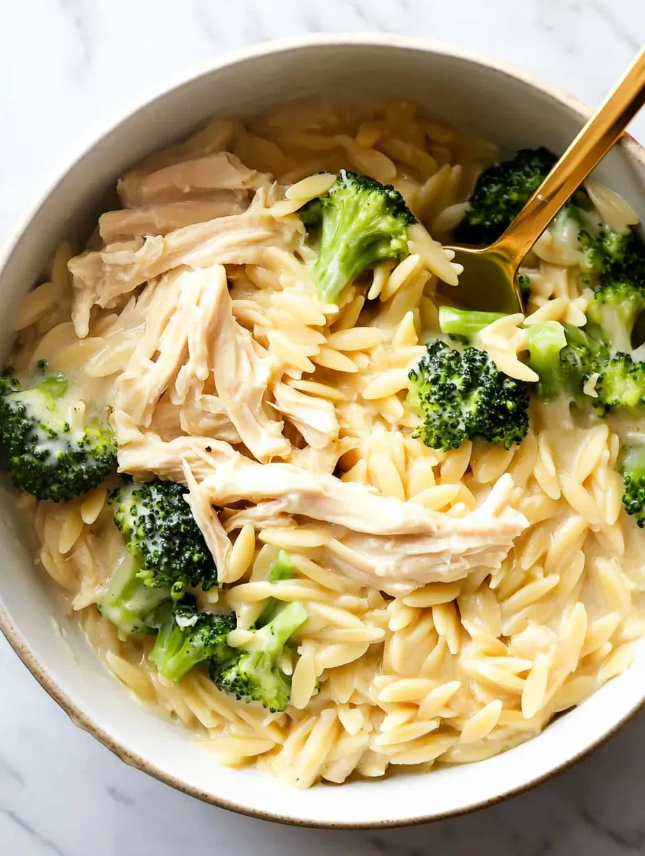 Cheesy Chicken Broccoli Orzo Recipe