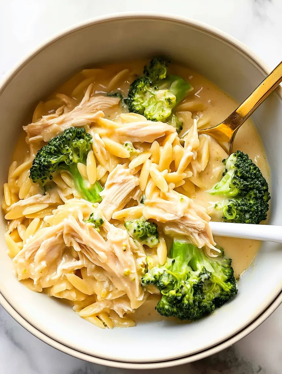 Easy Cheesy Chicken Broccoli Orzo