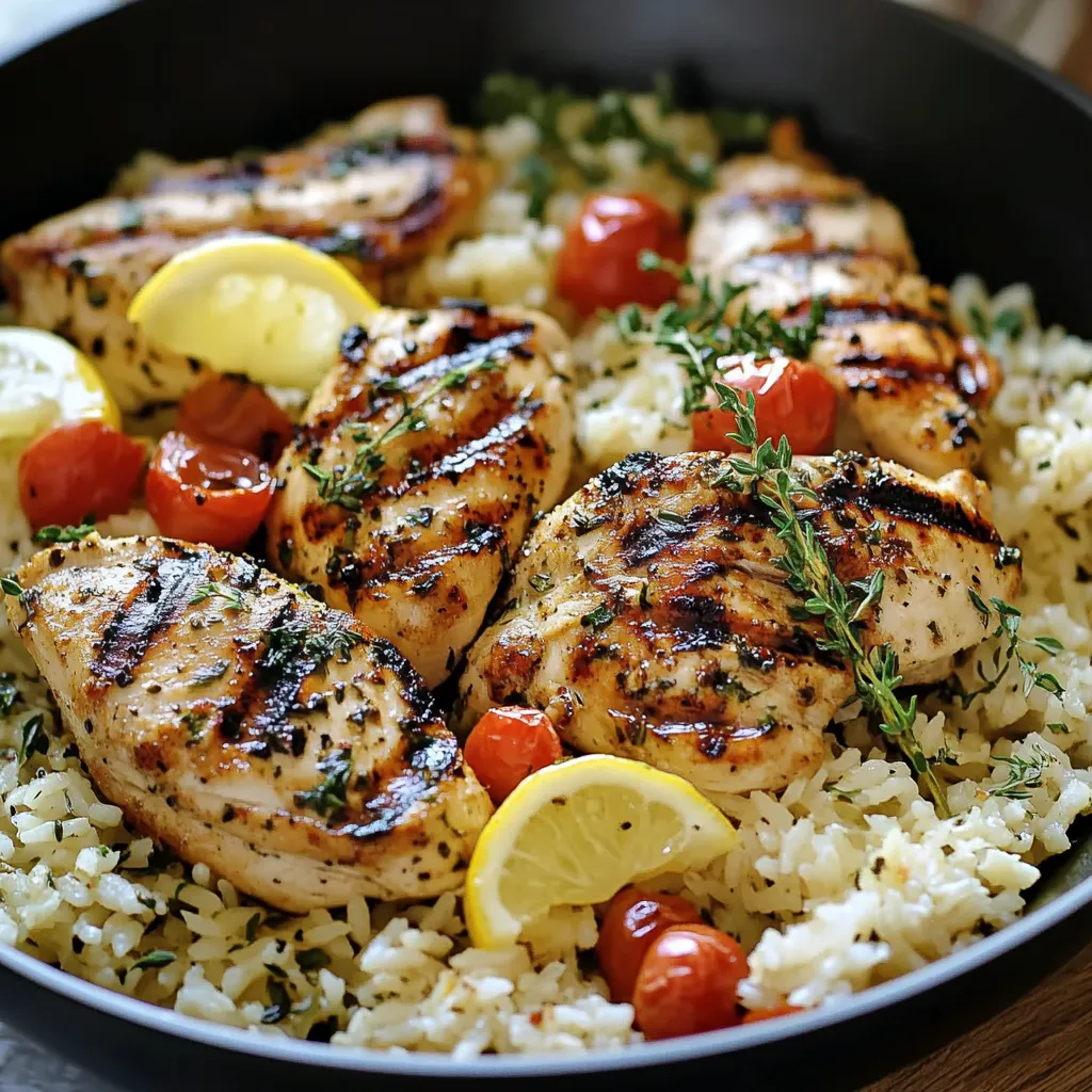 A plate of rice with chicken and vegetables.