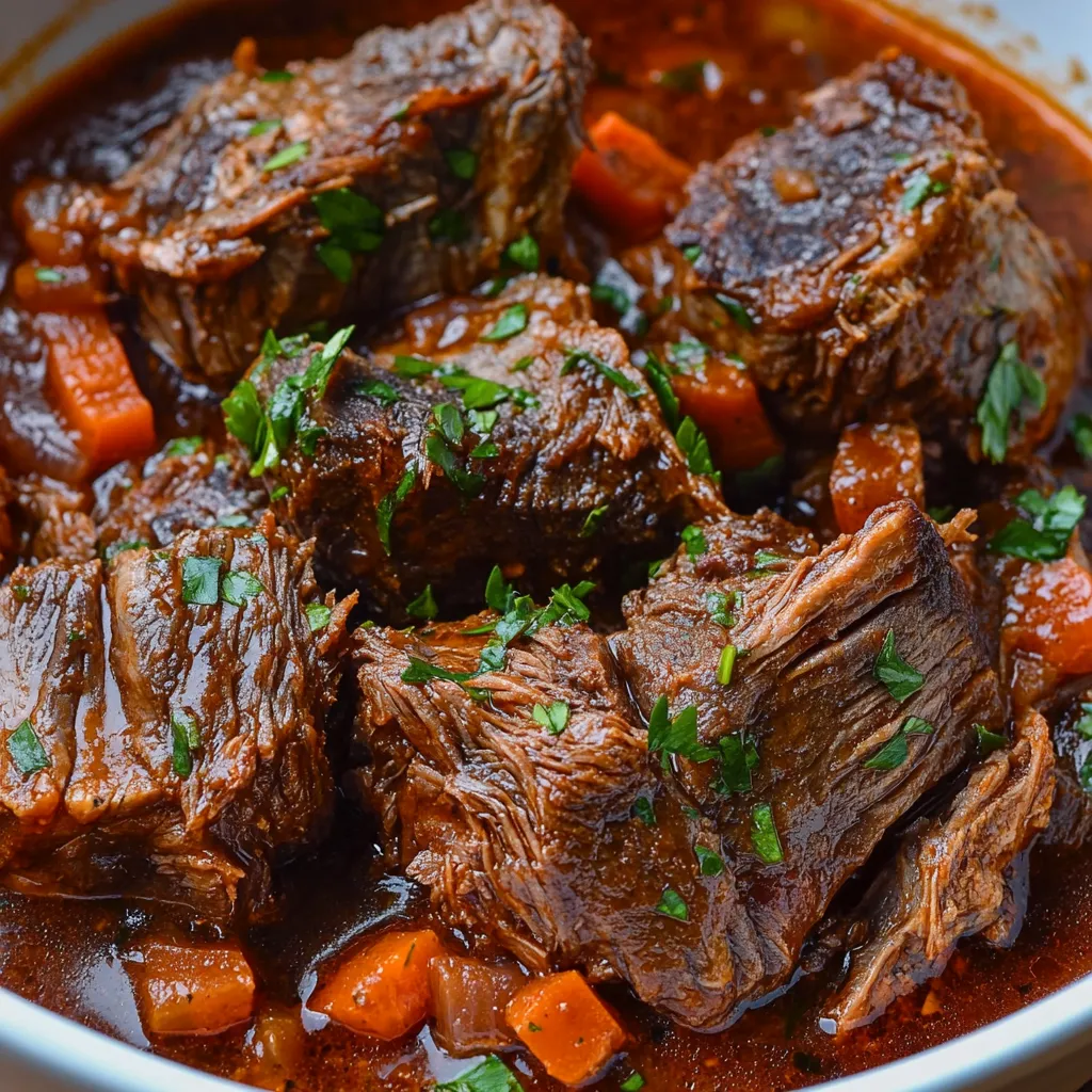 A bowl of beef stew with carrots and green onions.
