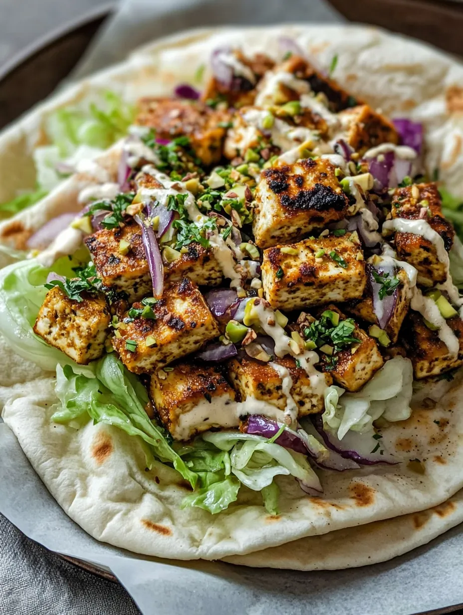 Crispy Shredded Za'atar Tofu Cabbage Wraps